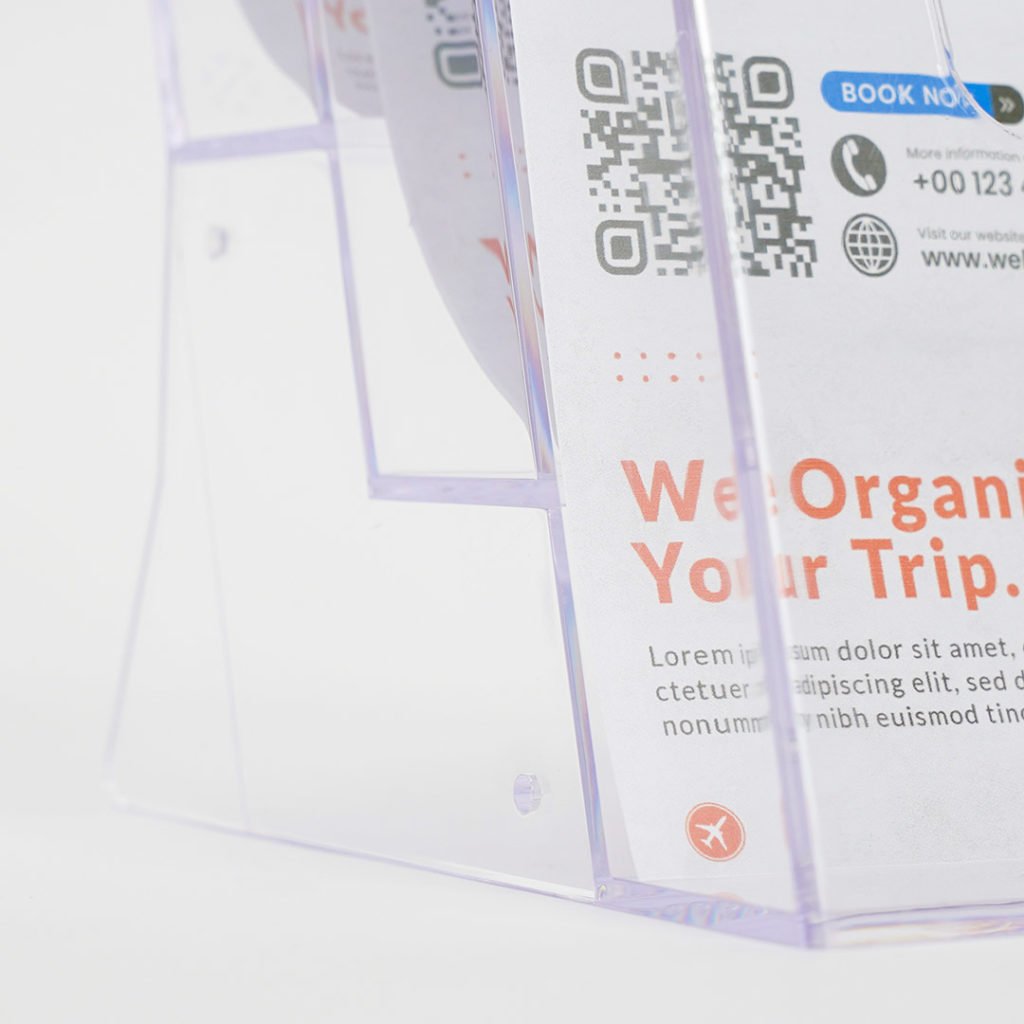 dettaglio base porta brochure formato a5