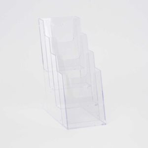 porta volantini 1/3 a4 da banco in acrilico trasparente