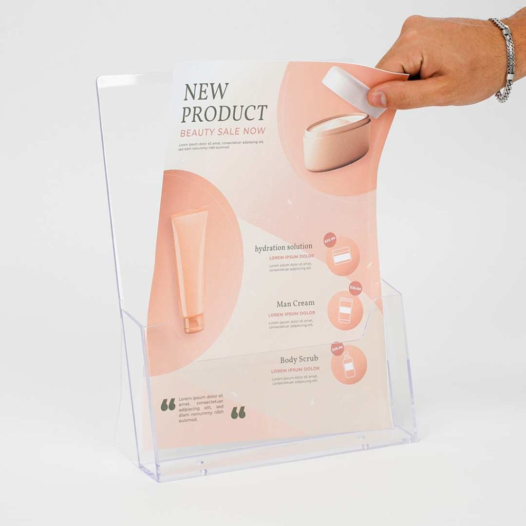 portadepliant da tavolo in acrilico