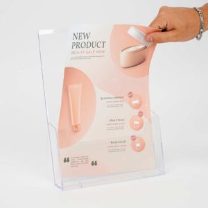 portadepliant da tavolo in acrilico