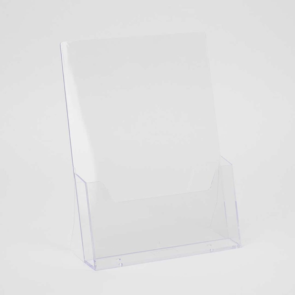 porta brochure in acrilico trasparente da banco