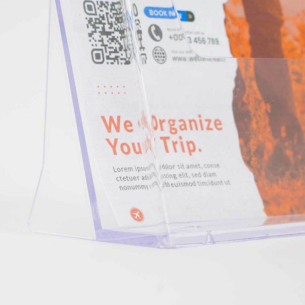 porta depliant da tavolo in acrilico