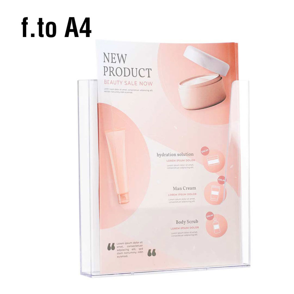 porta depliant da parete per volantini e cataloghi formato A4