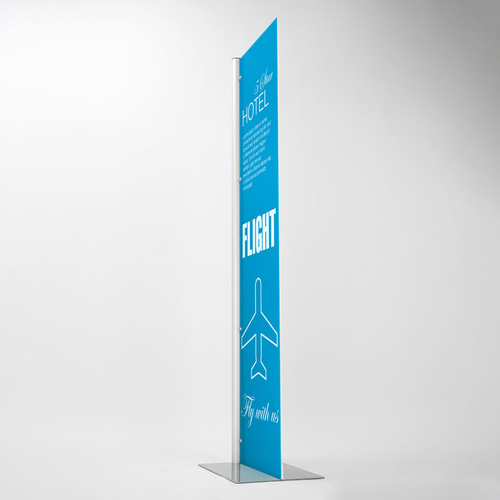 totem pubblicitario stampa fronte retro