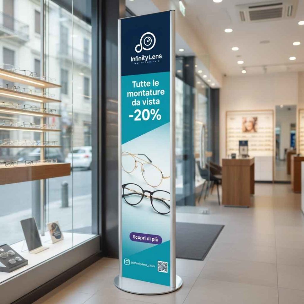 Totem espositivo promozionale centro ottico