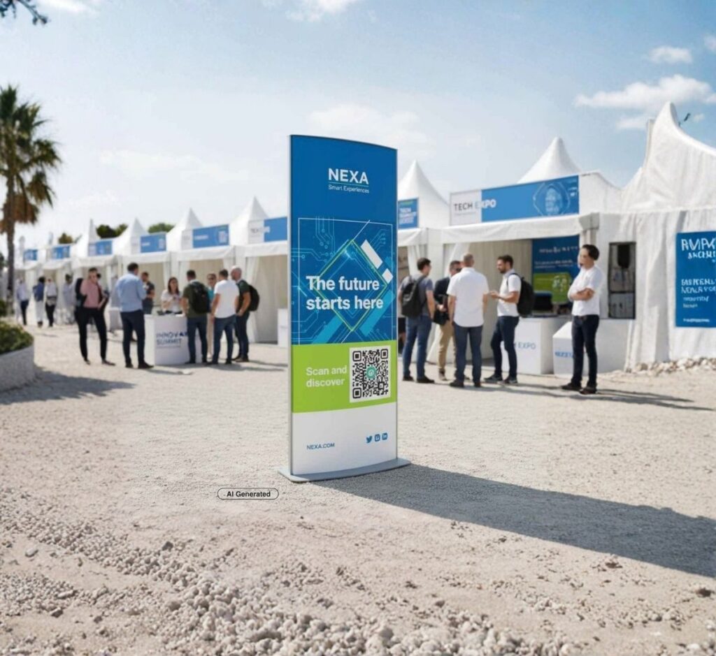 totom pubblicitario per fiera