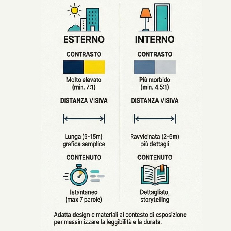 differenza tra la realizzazione di un layout per totem da esterno e interno