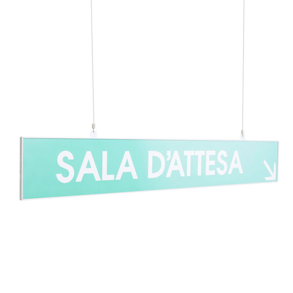 targa da soffitto con sistema a cavetti