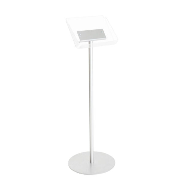 LGG09-leggio-ripiano-a4-O-crowner-porta-avvisi-in-plexiglass-con-montante-silver