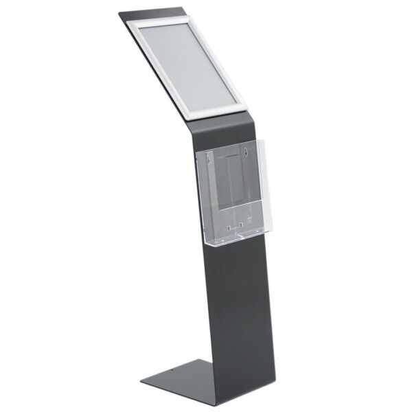 LGG18-P-MN-leggio-nero-da-terra-con-cornice-a-scatto-e-porta-avvisi