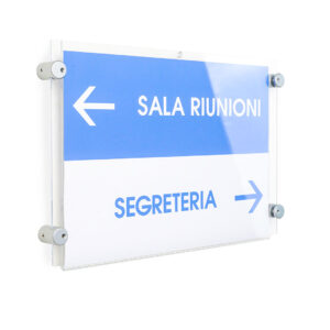Tasche in plexiglass con distanziali a parete - Linea PLEXI