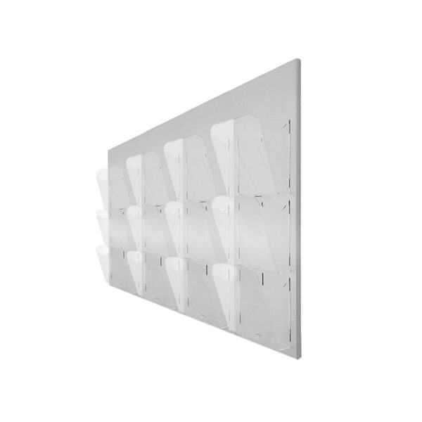porta depliant da parete con 12 tasche