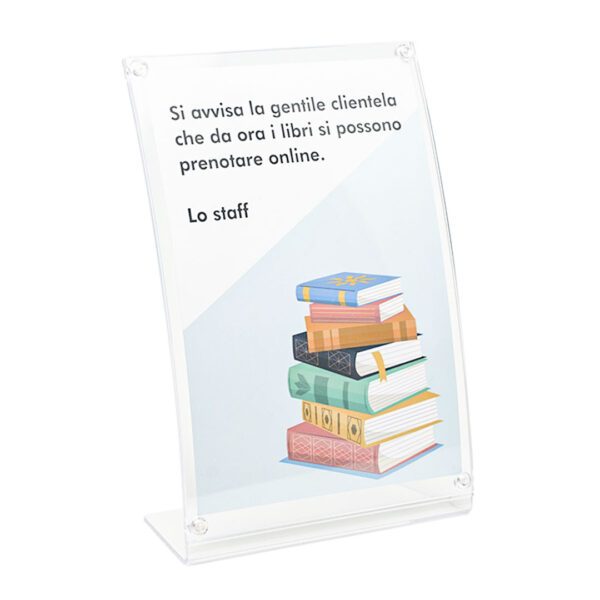 porta avvisi da tavolo con chiusura magnetica