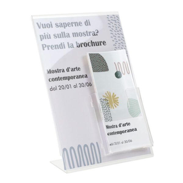 porta avvisi con porta depliant