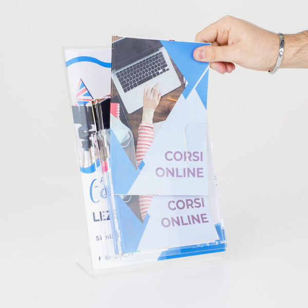 porta avvisi con porta depliant
