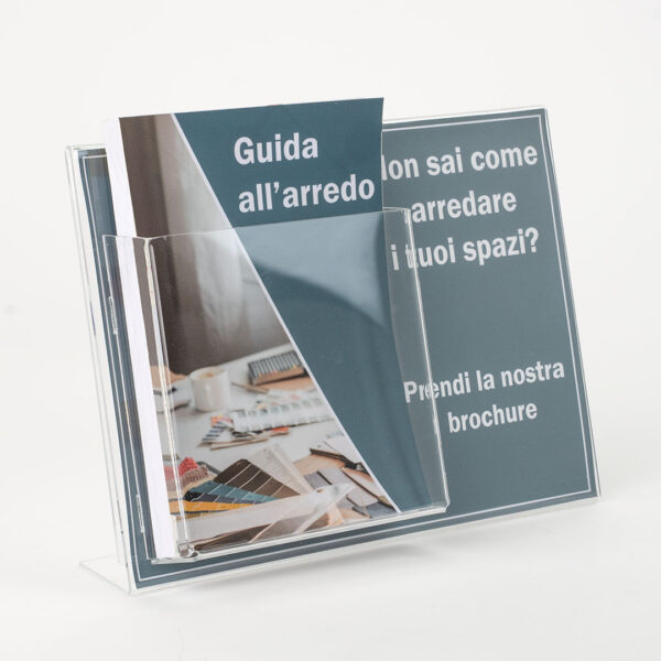 porta avvisi con tasca porta depliant