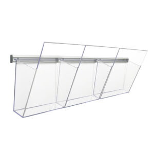 Portadepliant con guida e tasche A4 in plexiglass