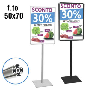 Espositore da terra con cornice a scatto 50x70 cm - Linea QUADRO