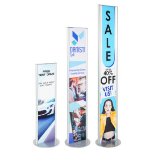 Totem personalizzabili con base tonda 35 cm - Linea EXPO