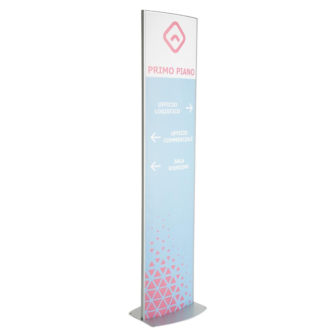 totem bifacciale autoportante con grafica personalizzata