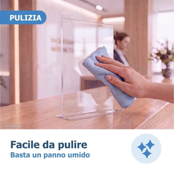 come pulire il porta avvisi bifacciale