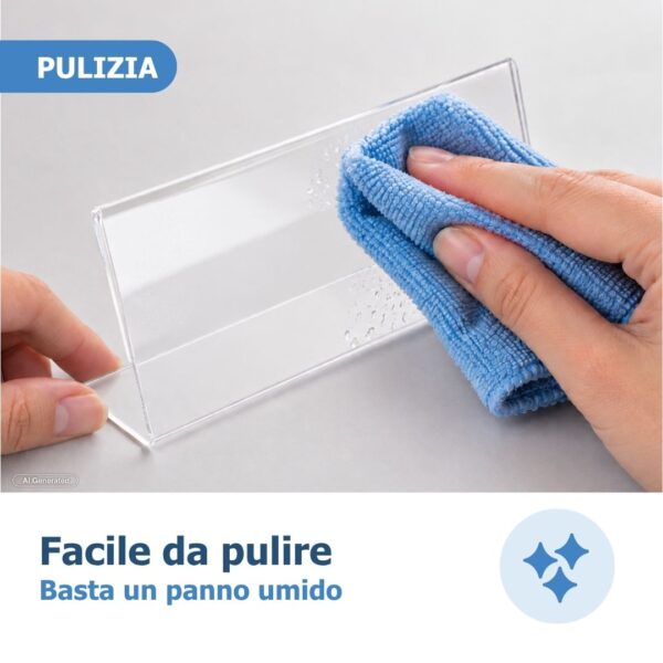 come pulire il porta nome in plexiglass