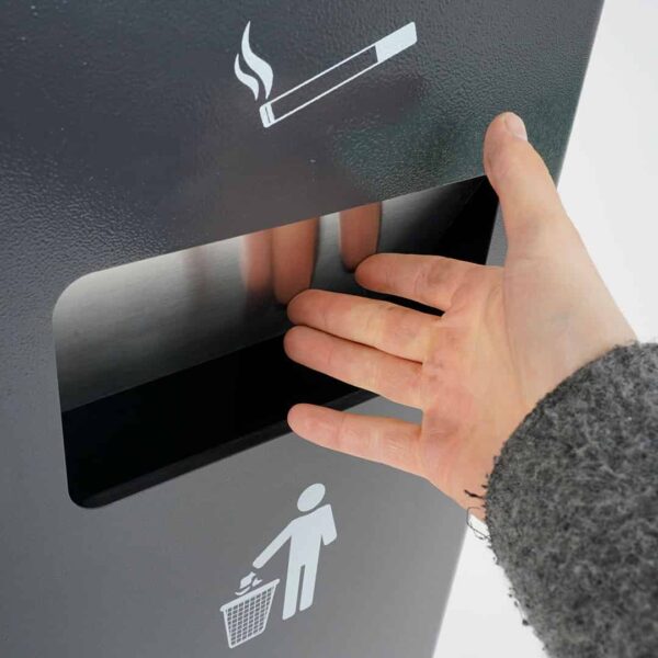 dettagli anta per rifiuti cestino arredo urbano