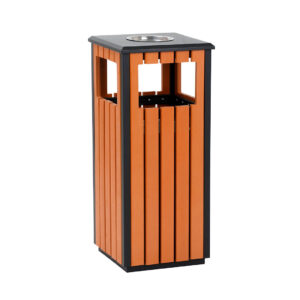 Cestino per arredo urbano con posacenere