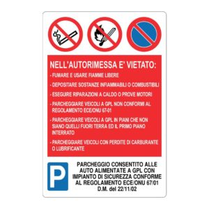 Cartello in alluminio "Divieto per autorimesse"