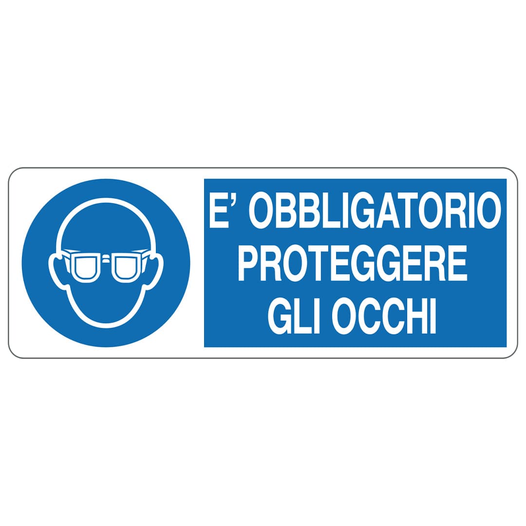 Cartello di sicurezza è obbligatorio proteggere gli occhi