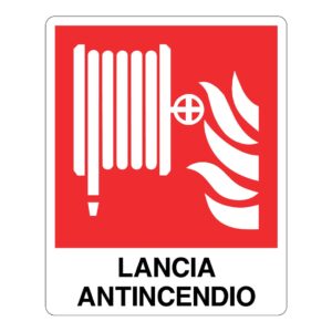 Cartello in alluminio "Lancia antincendio naspo"