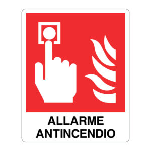 Cartello in alluminio "Pulsante segnalazione incendio"