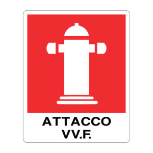 Cartello in alluminio "Attacco VV.FF."