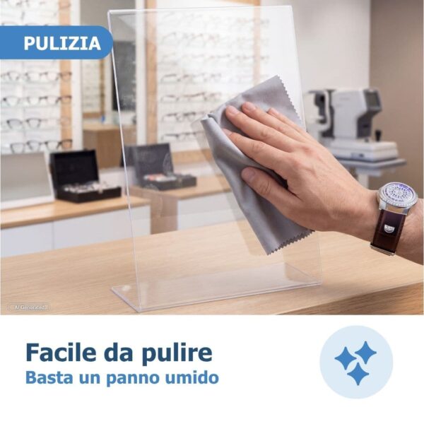 pulire il porta avvisi con panno umido