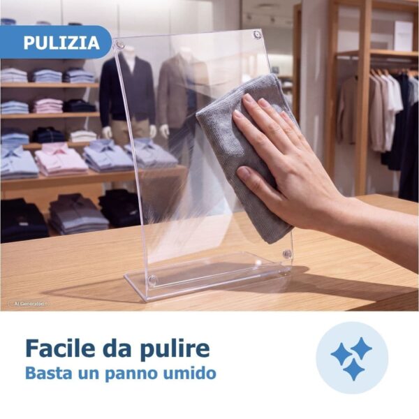 come pulire il porta avvisi in plexiglass