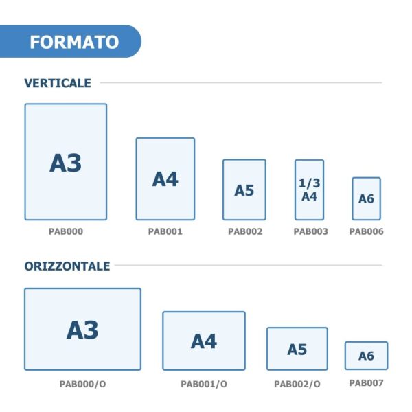 formati disponibili porta avvisi da tavolo