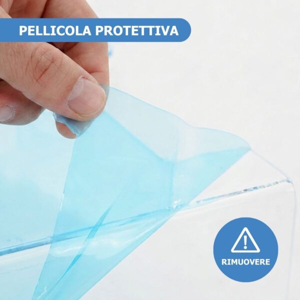 rimuovere la pellicola protettiva prima di usare il prodotto
