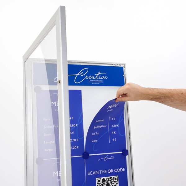 bacheca porta meno magnetica con apertura a libro