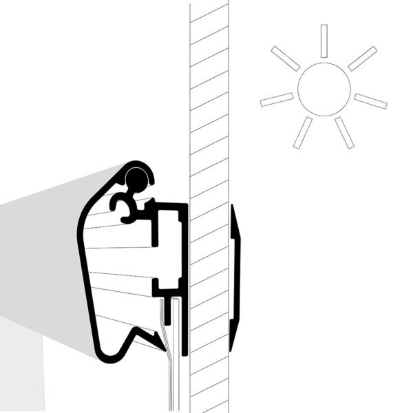 disegno esplicativo cornice a scatto indoor-outdoor