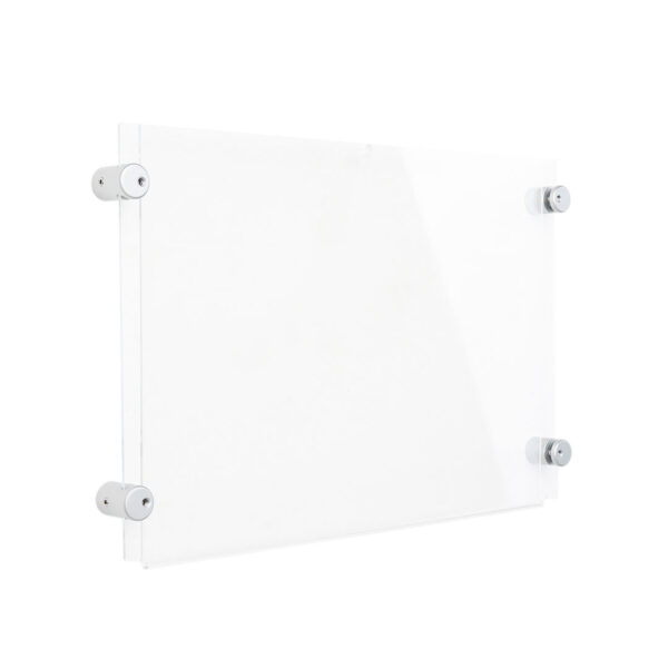tasca in plexiglass porta avvisi da interni con distanziali da muro