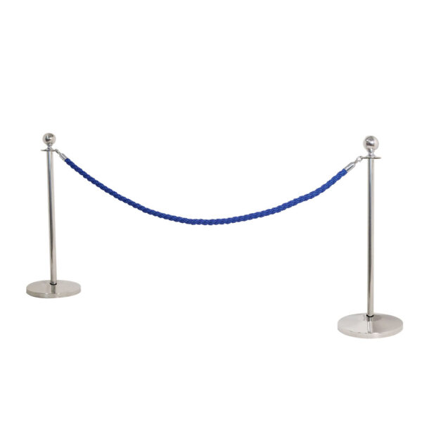 colonnine segnapercorso con cordone blu e moschettoni